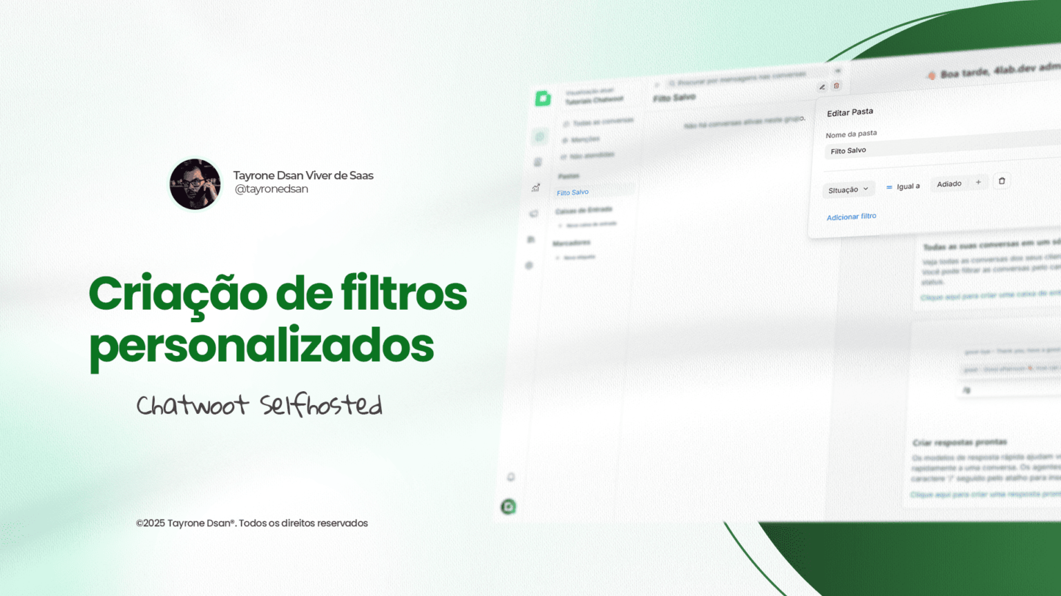 Como Criar e Salvar Filtros Personalizados no Chatwoot Sefthosted